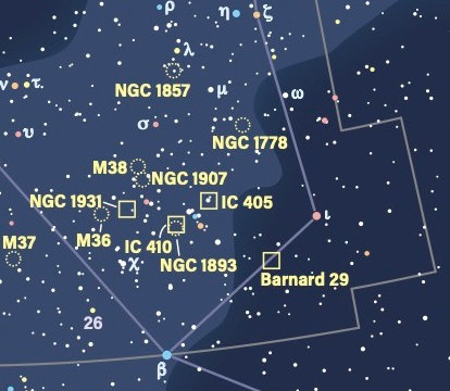 Auriga star field map